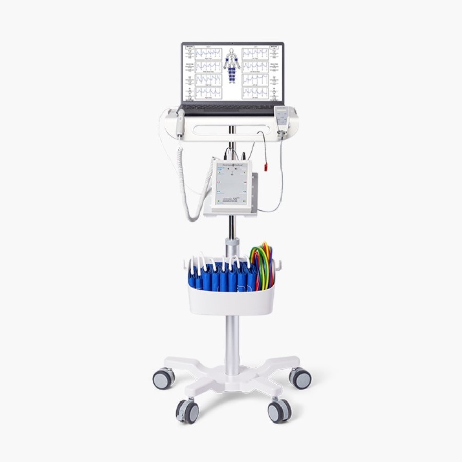 Doppler Reporting System, simpleABI™ with Cuff-Link™, PPG Probe 8 MHz, Roll Stand, Cuffs Included [ABI, TBI & Segmental Studies] (1/EA) by Newman Medical  ID ABI-500CL
